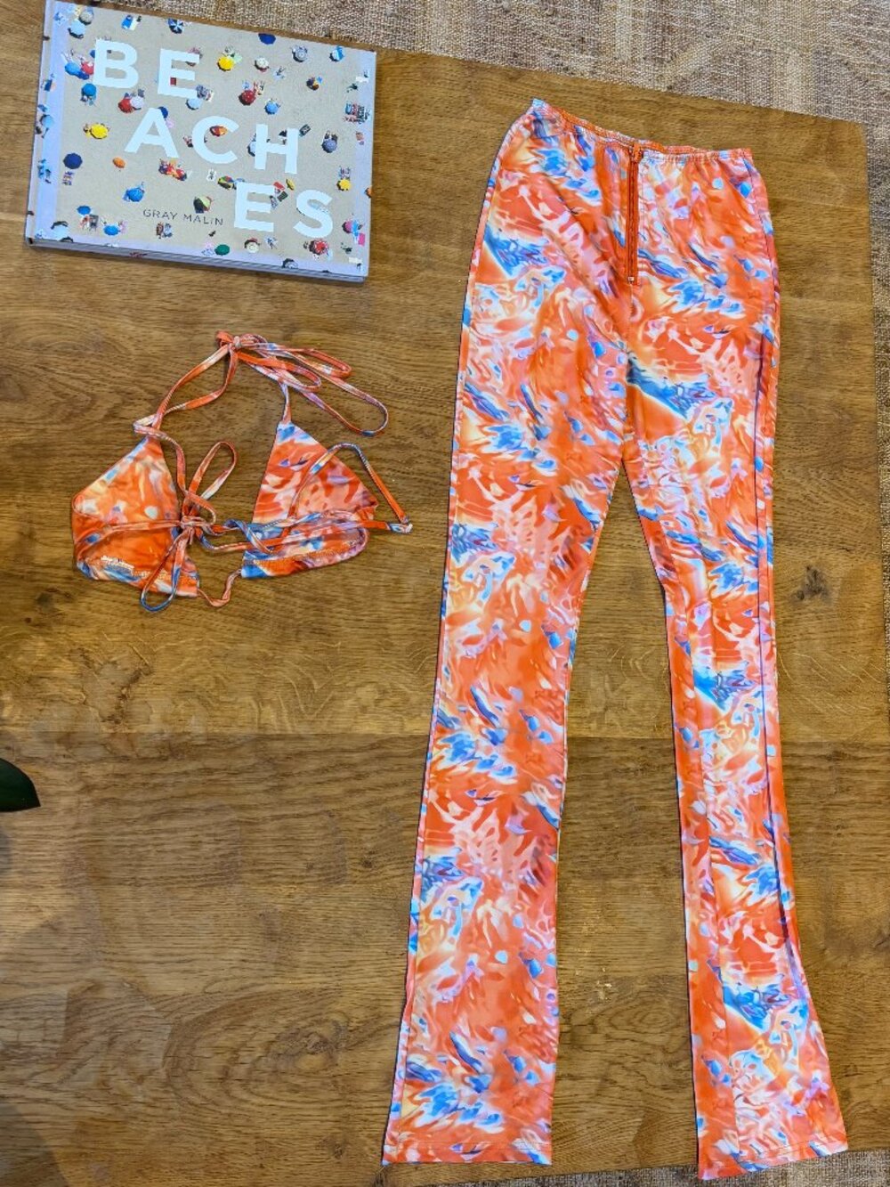Two-Piece Tropical Island Set (bikini top with pants)